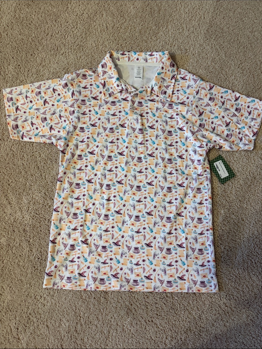 Men’s magic wizard school polo size small